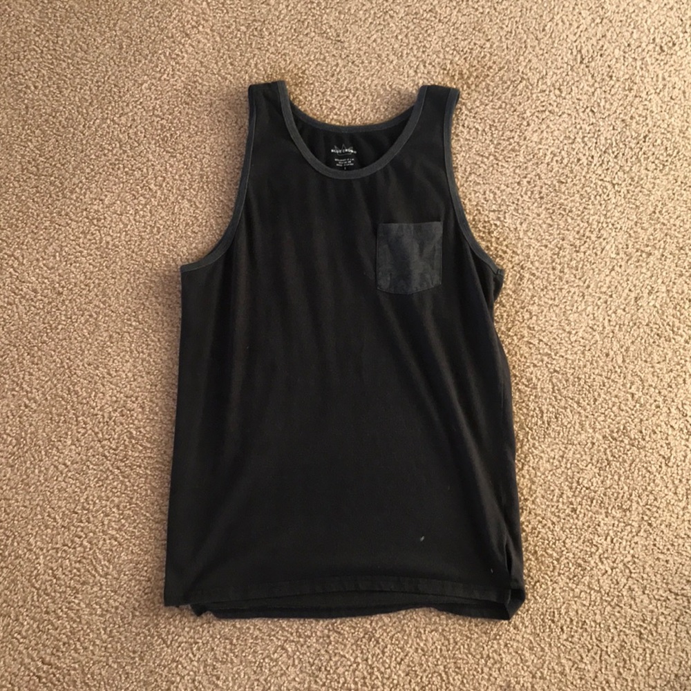 Men’s Small Black Blue Crown Tank Top